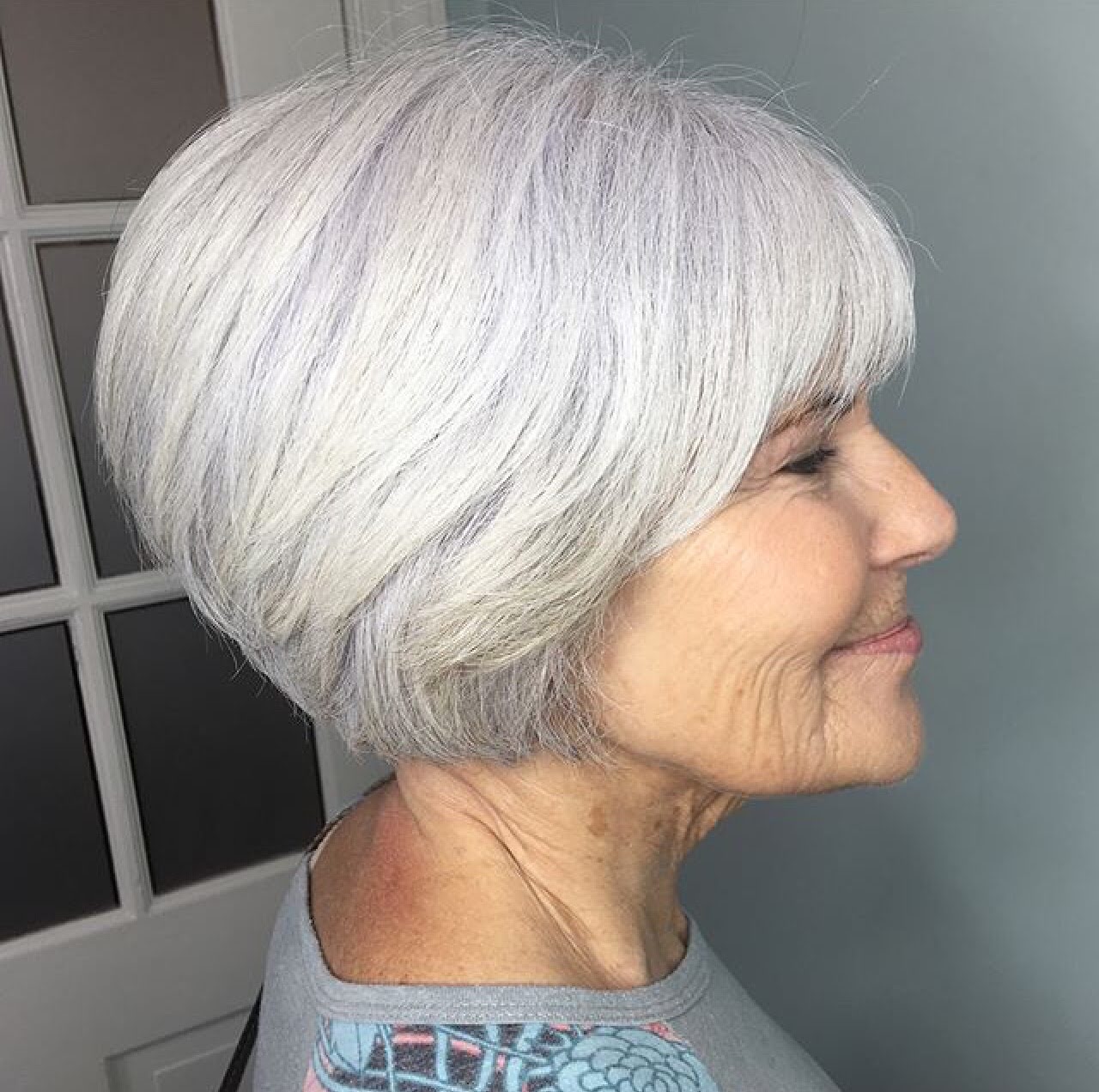 Styled gray hair