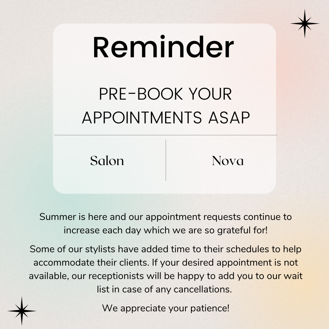 Pre-Book Your Appointments!