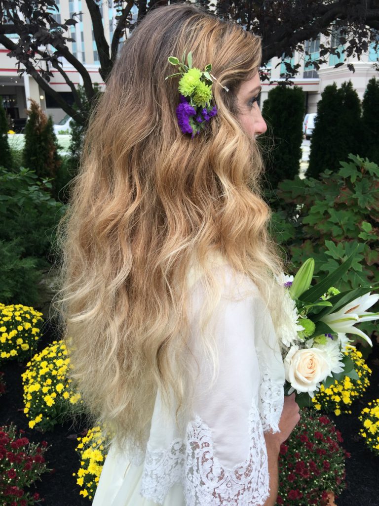 Wedding party hair example.
